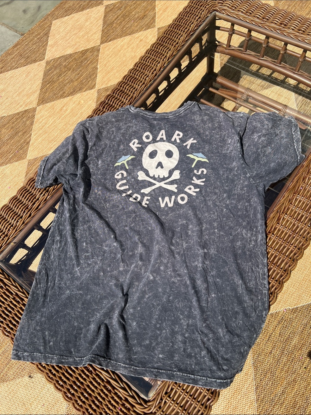 Roark Black Mineral-Wash Skull Tee
